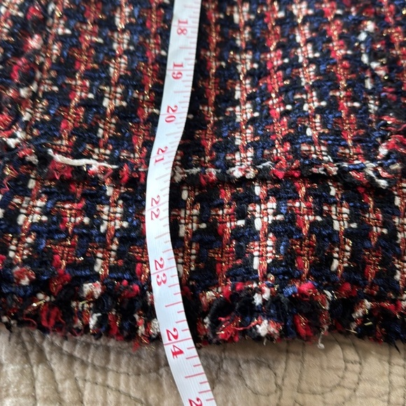 Zara Woman Tweed Pearl Button Jacket with Red and Blue Accents‎ - Picture 12 of 15